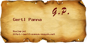 Gertl Panna névjegykártya